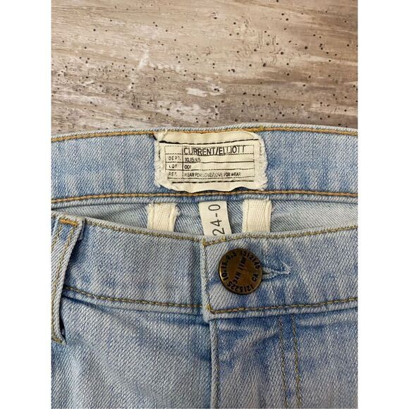 Current/Elliott Skinny Jeans Ankle Crop Distressed Women’s Sz 24-0 - Picture 3 of 7